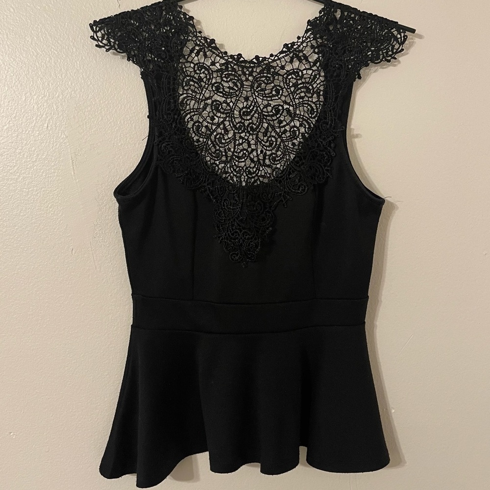 lace flare blouse